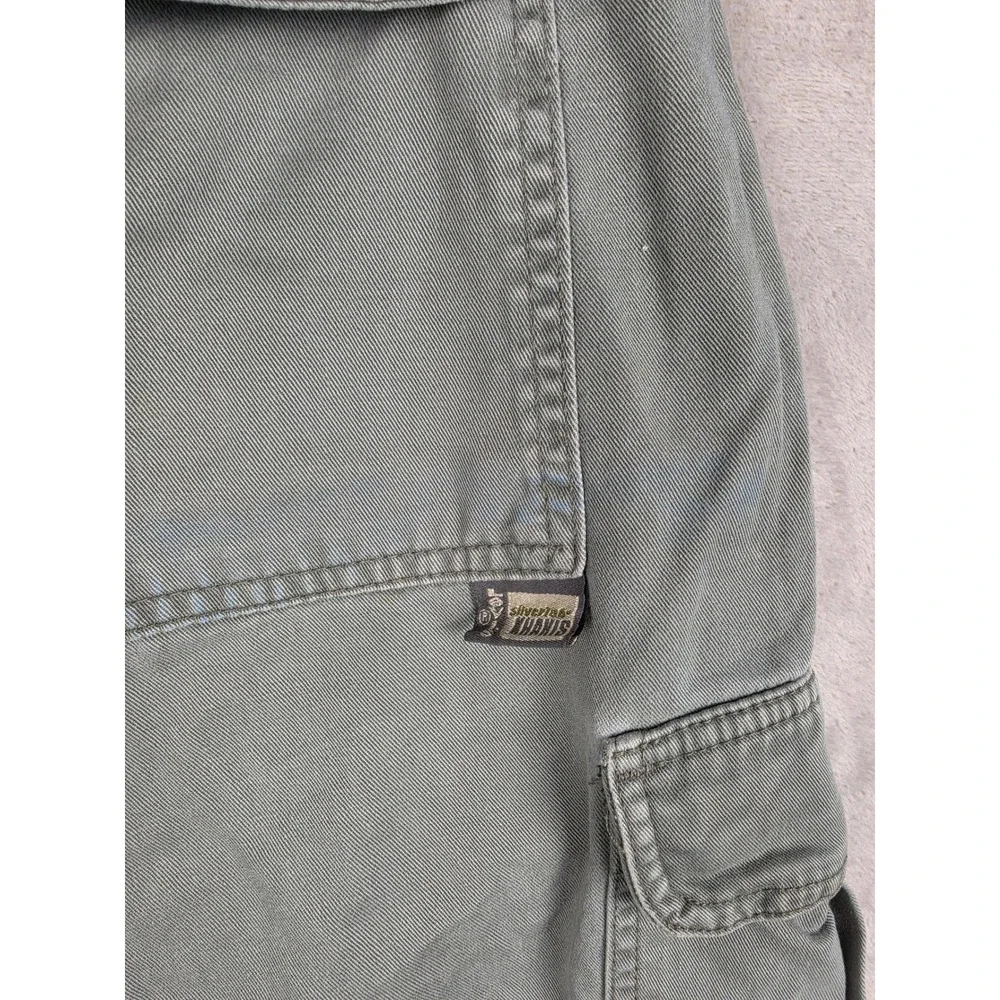 Levi's SilverTab Khakis Cargo Shorts Mens 34 Green Cotton Relaxed Baggy Y2K